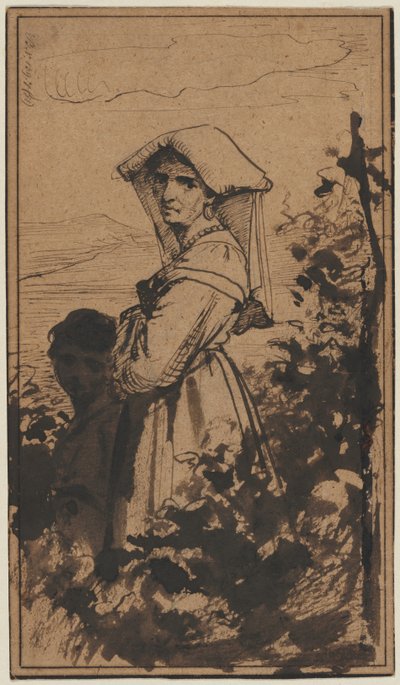 Mulher e criança em pé de Carl Bloch (Danish