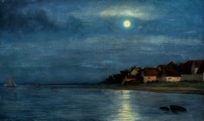Dinamarquês: Moonlight. Hellebæk Luar. Luz da Lua de Carl Bloch