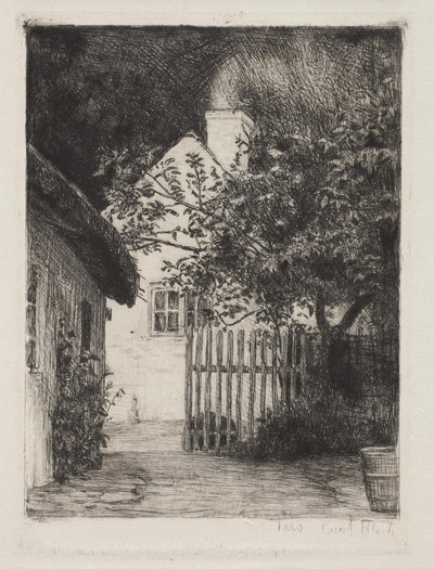 As duas casas e a árvore frutífera de Carl Bloch