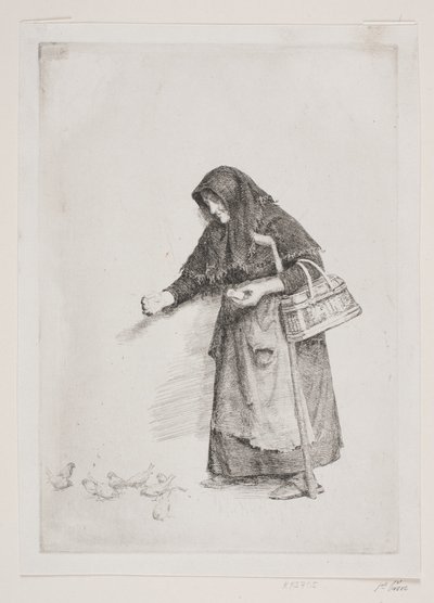 A mulher com os pardais de Carl Bloch