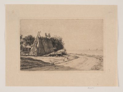 A paisagem com o palheiro de Carl Bloch