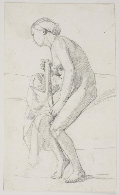 Estudos para a pintura do museu "Jairi datter" (kms835) de Carl Bloch