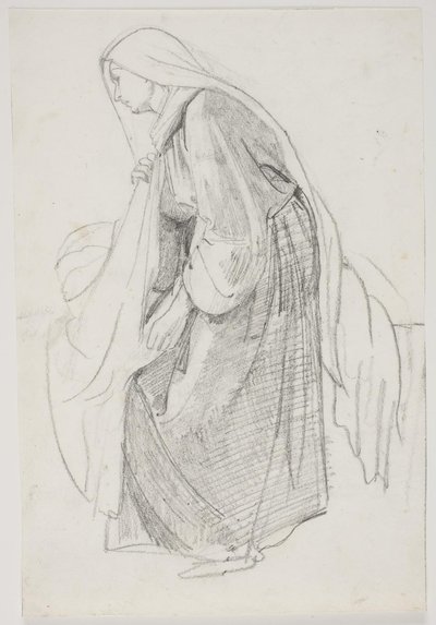 Estudos para a pintura do museu "Jairi datter" (kms835) de Carl Bloch