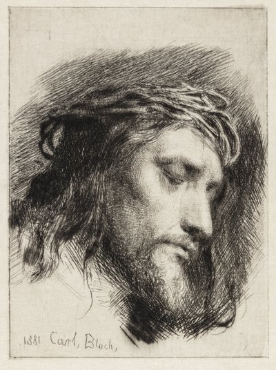 Cabeça de Cristo da coroa de espinhos de Carl Bloch