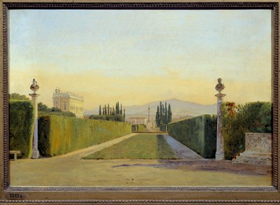 Os jardins de Villa Albani. Pintura de Carl Christian Constantin Hansen (1804-1880) Ec. Dan. de Carl Christian Constantin Hansen