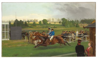 The Finish, Hoppegarten, Berlin, 15 de junho de 1873, 1874 de Carl Constantin Steffeck