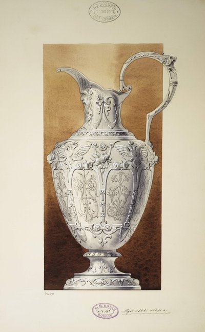 Projeto de um jarro. Série O Dote da Grã-Princesa Maria Pavlovna, 1907-1908 de Carl Edvard Bolin company