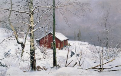 Uma pequena propriedade (óleo sobre tela) de Carl Edvard Diriks