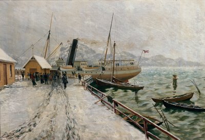 Excelência D/S no cais em Fredriksvern de Carl Edvard Diriks