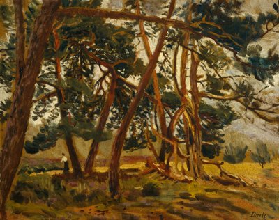 Mulher numa paisagem florestal (pintura) de Carl Edvard Diriks