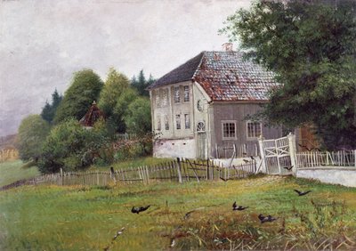 Casa de um notário público, Drobak (óleo sobre tela) de Carl Edvard Diriks