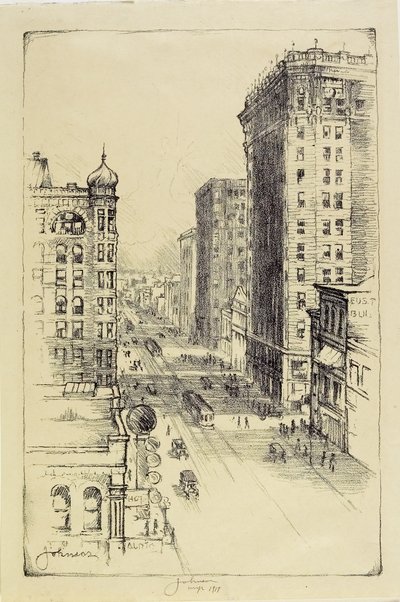 Avenida Hennepin abaixo da Sixth Street de Carl Edward Johnson