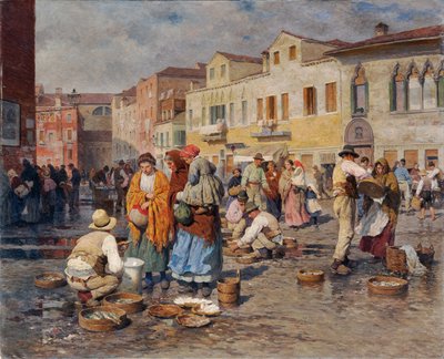 Mercado de peixe em Veneza de Carl Feiertag