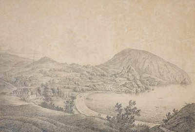 Vista da propriedade senhorial de Armand Emmanuel du Plessis, duque de Richelieu em Gursuf, década de 1810 de Carl Ferdinand von Kugelgen