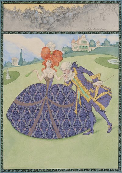 Elegantes Paar im Garten ("Servir o Rei - servir as damas") de Carl Fischer Köystrand