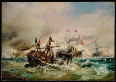 Lissa batalha naval ... (pintura sobre tela) de Carl Frederik Sørensen