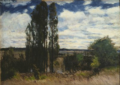 Sena, paisagem com choupos, 1877 de Carl Fredrik Hill
