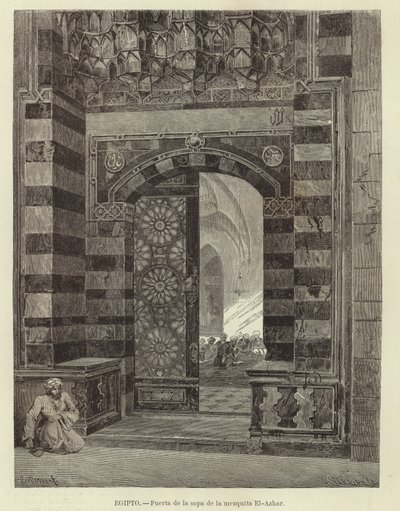 Egito - Portão da Mesquita Al-Azhar de Carl Friedrich Heinrich Werner