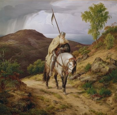 Cruzado voltando para casa. 1835 de Carl Friedrich Lessing