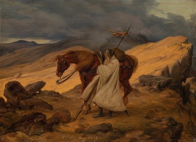 Cruzado de guarda nas montanhas. 1836 de Carl Friedrich Lessing