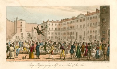 Collegians dando uma carona para um membro da lei de Carl Georg Adolph Hasenpflug
