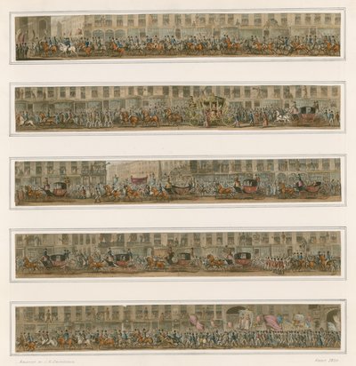 Desfile do Lord Mayor, por volta de 1824 de Carl Georg Adolph Hasenpflug