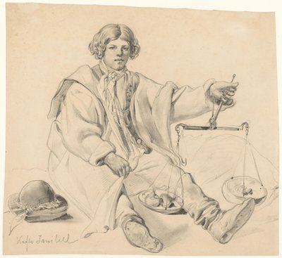 Vendedor de cebola croata sentada de Carl Goebel