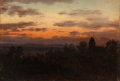 Paisagem ao pôr do sol de Carl Gustav Carus