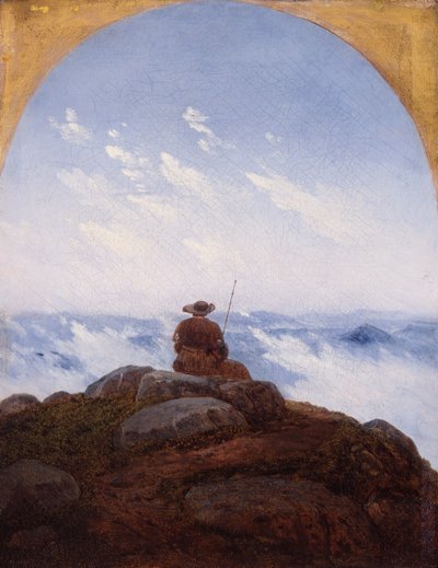 Andarilho no topo da montanha, 1818. de Carl Gustav Carus
