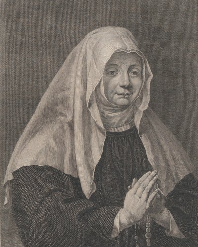 Retrato de uma freira orando, ca. 1771. de Carl Guttenberg