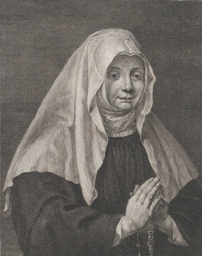 Retrato de uma freira orando, ca. 1771. de Carl Guttenberg