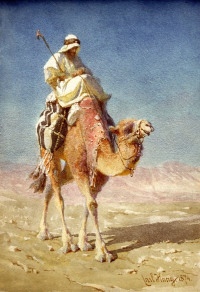 Um Bedaween nas costas de um camelo, 1874 de Carl Haag
