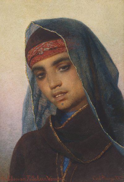 Uma mulher etíope Fellaheen (wc no papel) de Carl Haag