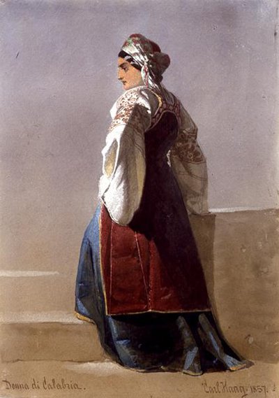 "Donna di Calabria", retrato de uma rapariga italiana. de Carl Haag