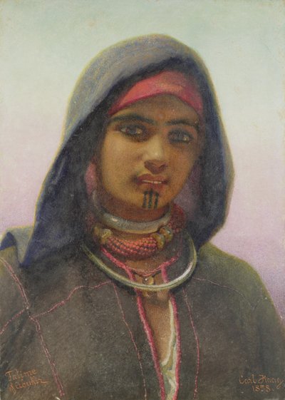 &39;Fatime de Abukir&39;, retrato de uma menina egípcia de Fellaheen, 1858 de Carl Haag