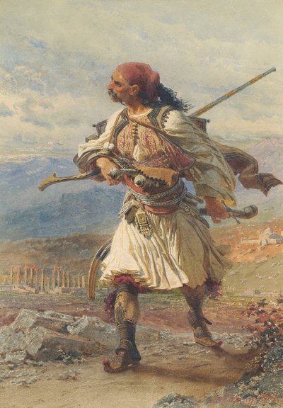 Guerreiro grego, 1861 de Carl Haag