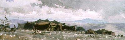 No Acampamento de Agile Aglia, 1859 (wc) de Carl Haag