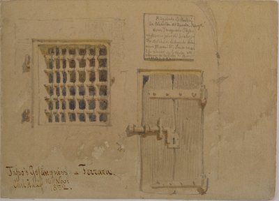 Prisão de Jasso em Ferrara, 1852 (lápis e wc no papel) de Carl Haag