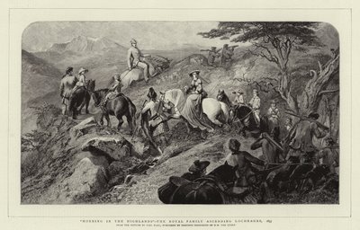 Manhã nas terras altas, a família real ascendente Lochnagar, 1853 de Carl Haag