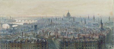 Panorama de Londres a partir do topo do monumento, olhando para o oeste, 1848 de Carl Haag