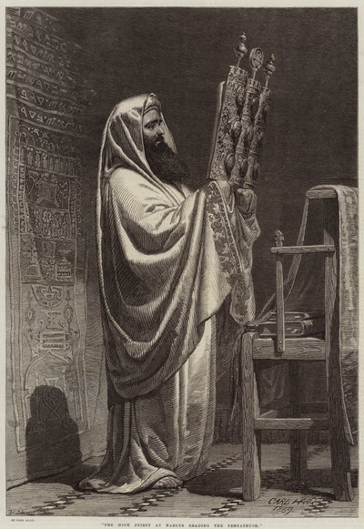 O Sumo Sacerdote em Nablus lendo o Pentateuco de Carl Haag