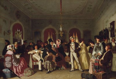 A sala de espera de primeira e segunda classe, c.1860 de Carl Hendrik d Unker