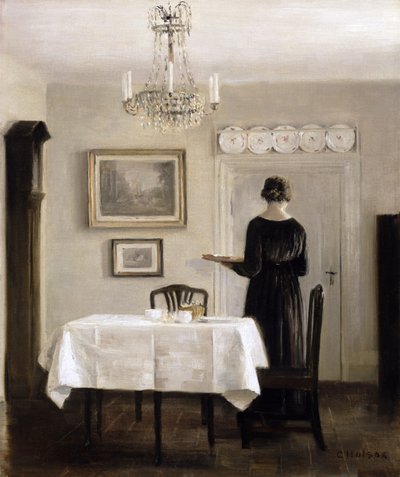 Interior com a bandeja de transporte da senhora, c.1905 de Carl Holsoe