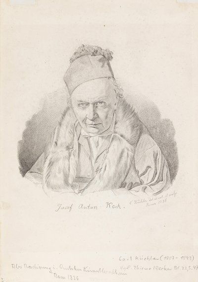 Retrato do pintor Joseph Anton Koch 1768-1839, 1836. de Carl Küchler
