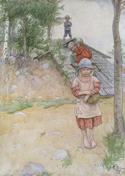 Pela adega, 1917 de Carl Larsson