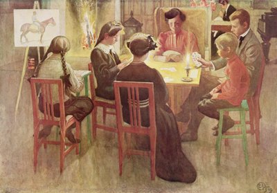 Férias de Natal, pub. em &39;Lasst Licht Hinin&39; (&39;Deixe entrar mais luz&39;), 1909 de Carl Larsson
