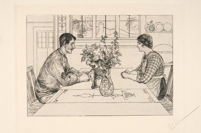 Autorretrato como gravador de Carl Larsson
