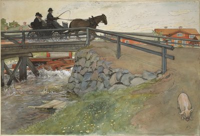 A ponte. De Um lar (26 aguarelas) de Carl Larsson