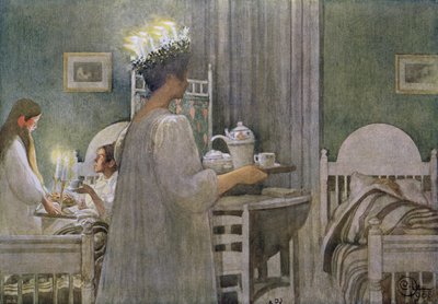 A Festa de Santa Lúcia em 13 de Dezembro de Carl Larsson