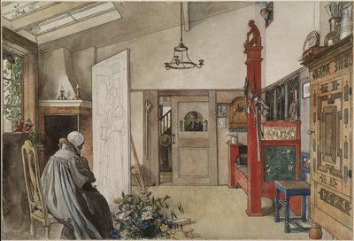 The Studio, da série A Home, c.1895 (wc no papel) de Carl Larsson
